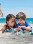 Pictures Little girls Boys child beaches 2 Sand 2048x2732